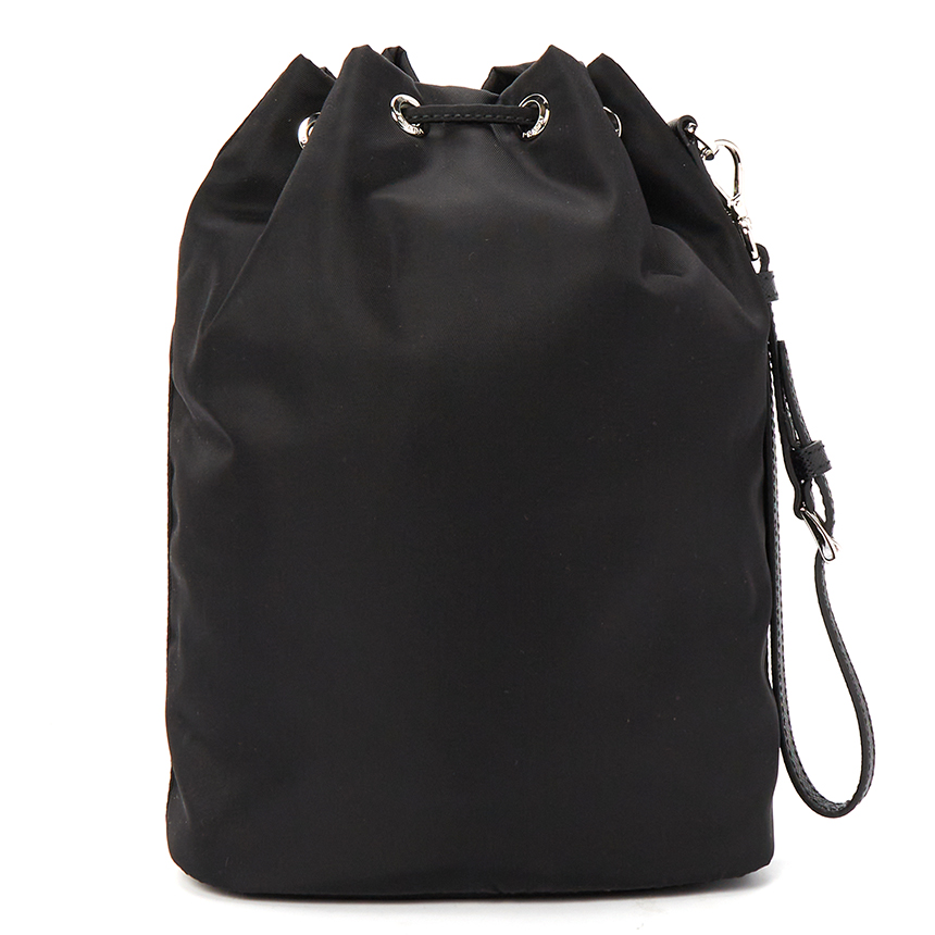 [25% 쿠폰] 프라다 리나일론 드로우스트링 파우치 블랙([25% 쿠폰] Prada Re-Nylon Drawstring Pouch Black) - 5