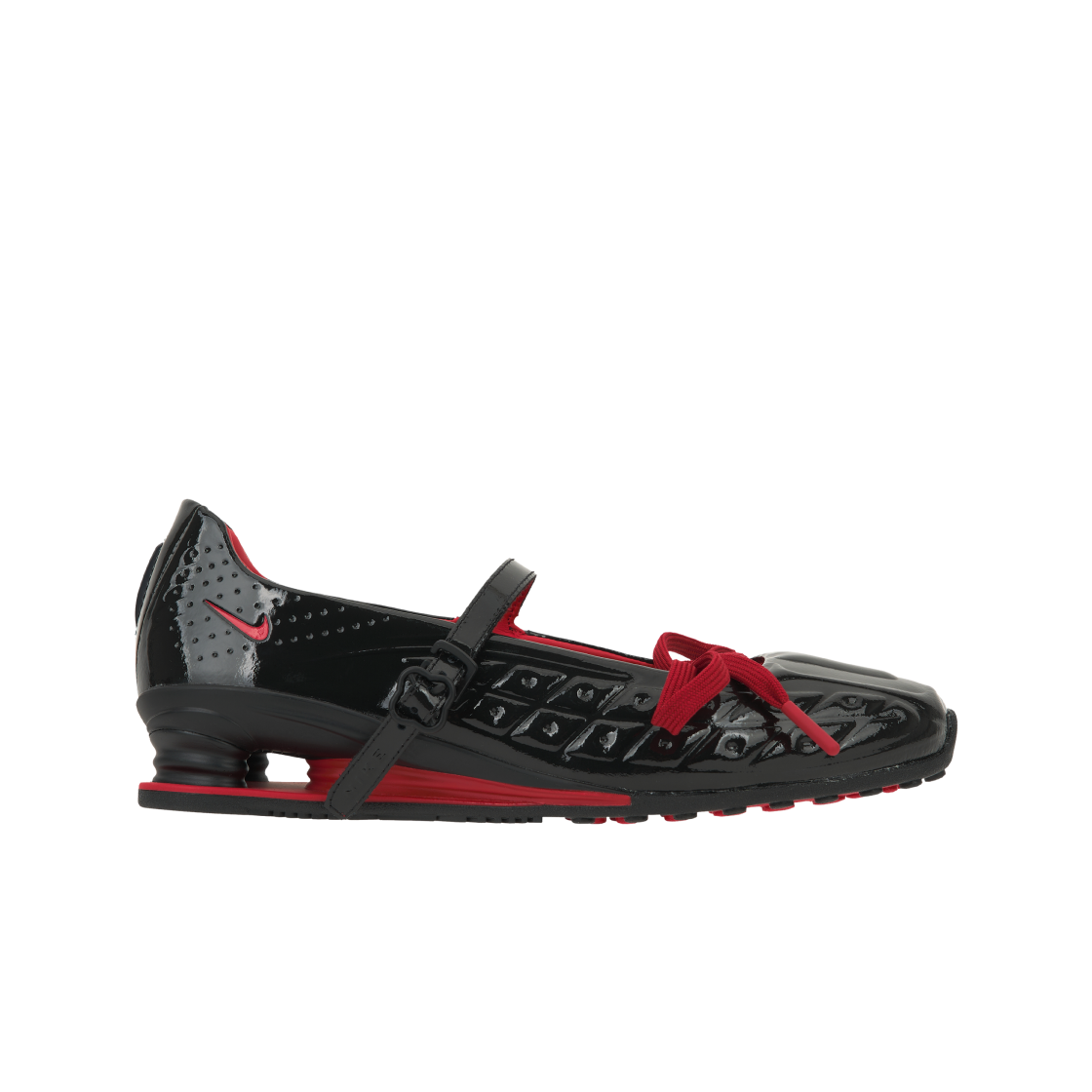 (W) 나이키 x 라벨후드 샥스 Z 칼리스트라 블랙 앤 유니버시티 레드((W) Nike x Labelhood Shox Z Calistra Black and University Red) - 1