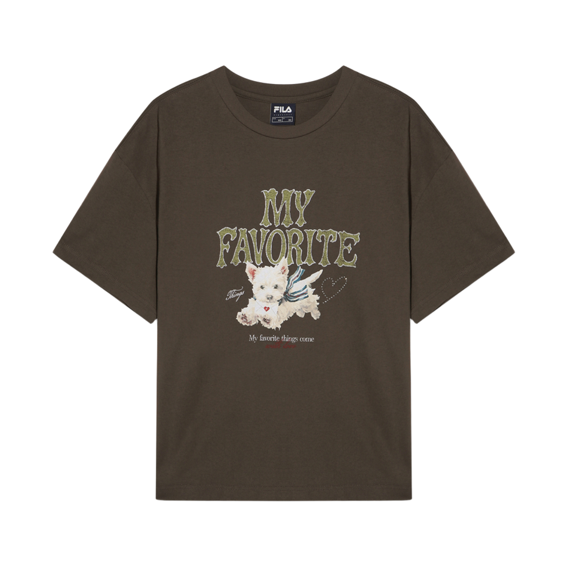 [6% 적립] 휠라 여성 마이티셔츠 오버핏 브라운([6% 적립] Fila Women MY T-Shirt Over-fit Brown)