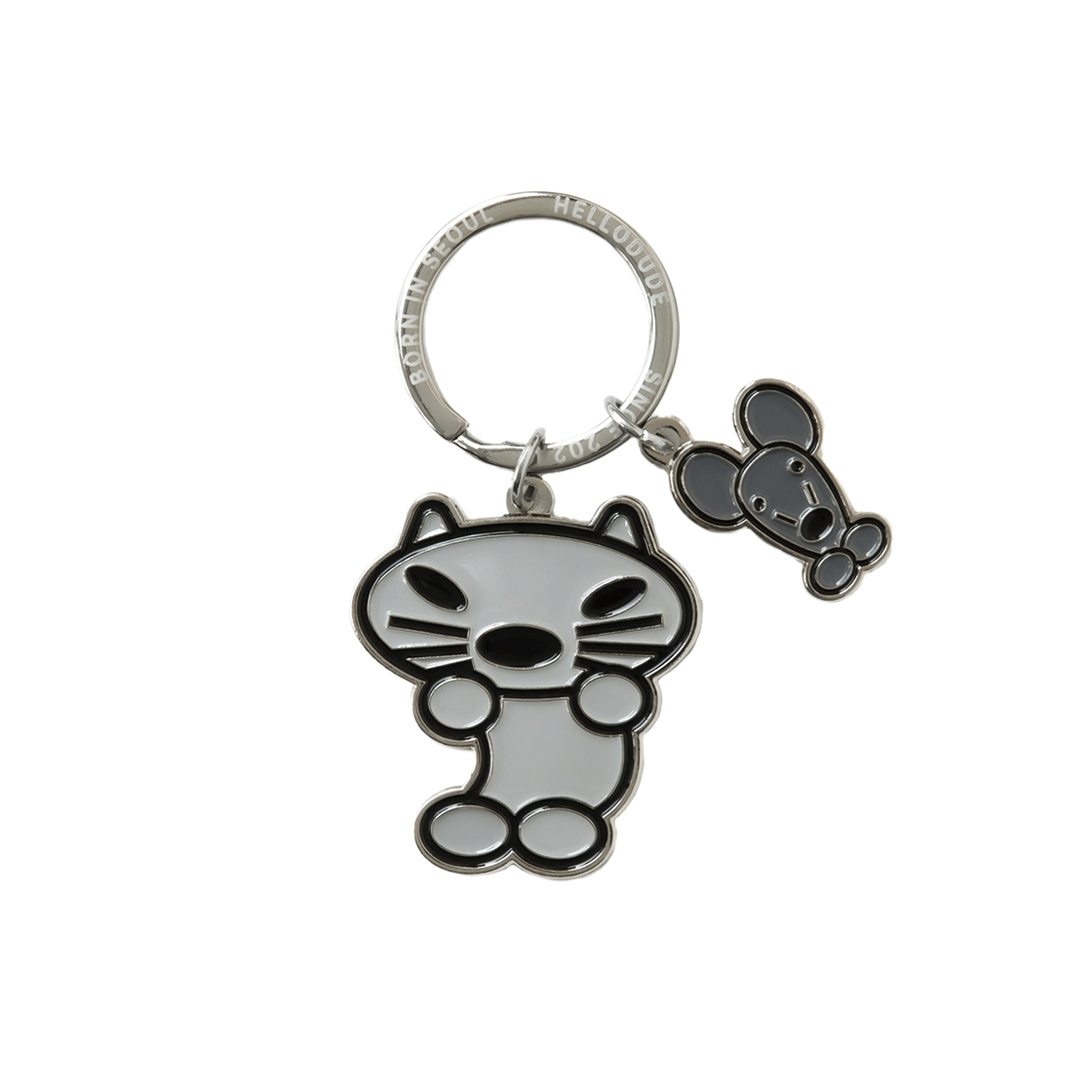 헬로듀드 메탈 키링 캣&마우스 1(Hellodude Metal Keyring Cat & Mouse 1)