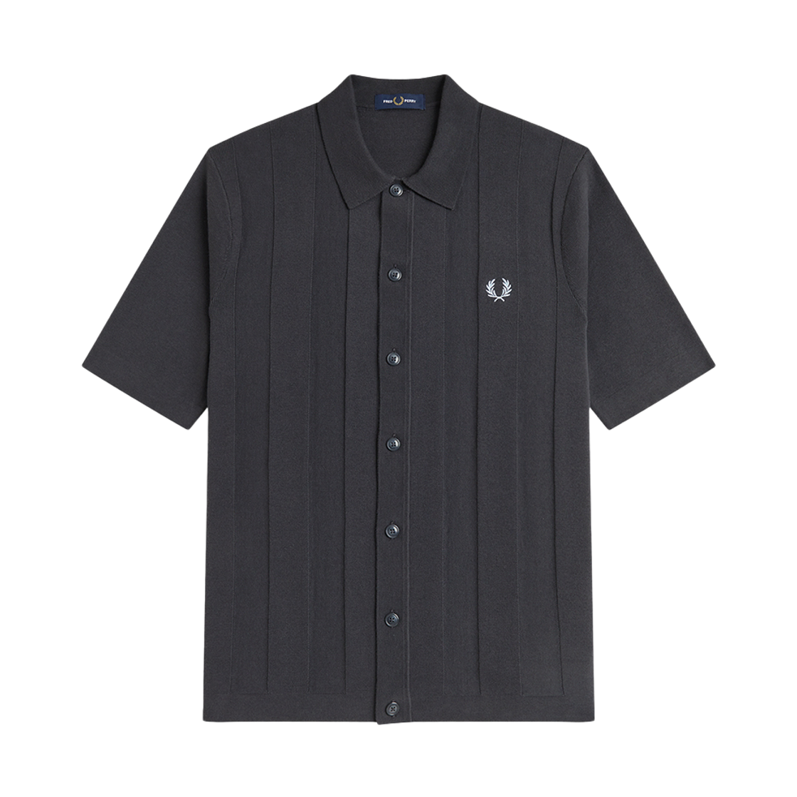 프레드페리 토널 버티컬 스트라이프 니트 셔츠 앵커그레이(Fred Perry Tonal Vertical Stripe Knitted Shirt Anchor Grey)