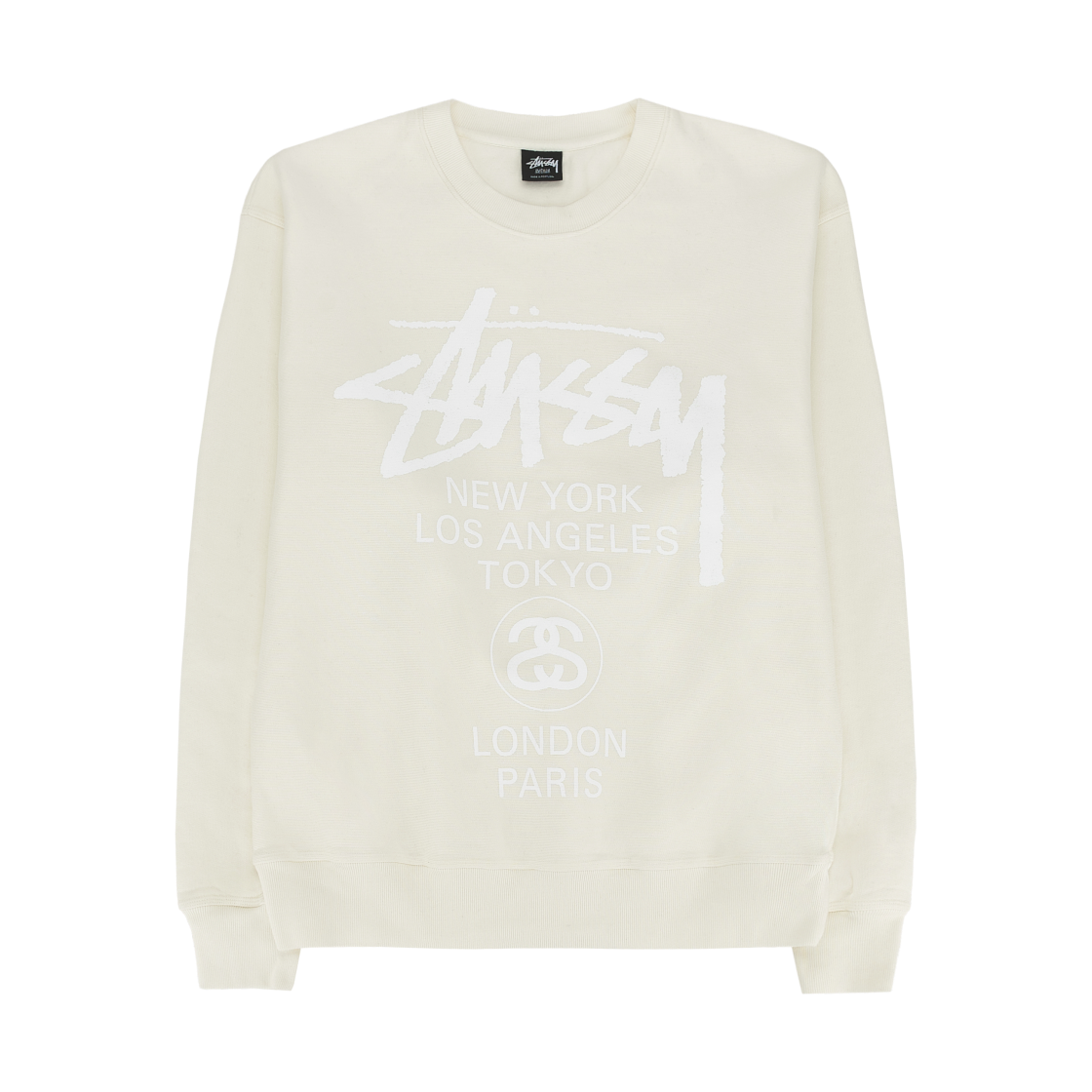 3913962P Stussy World Tour Crew Pigment Dyed Natural 2025