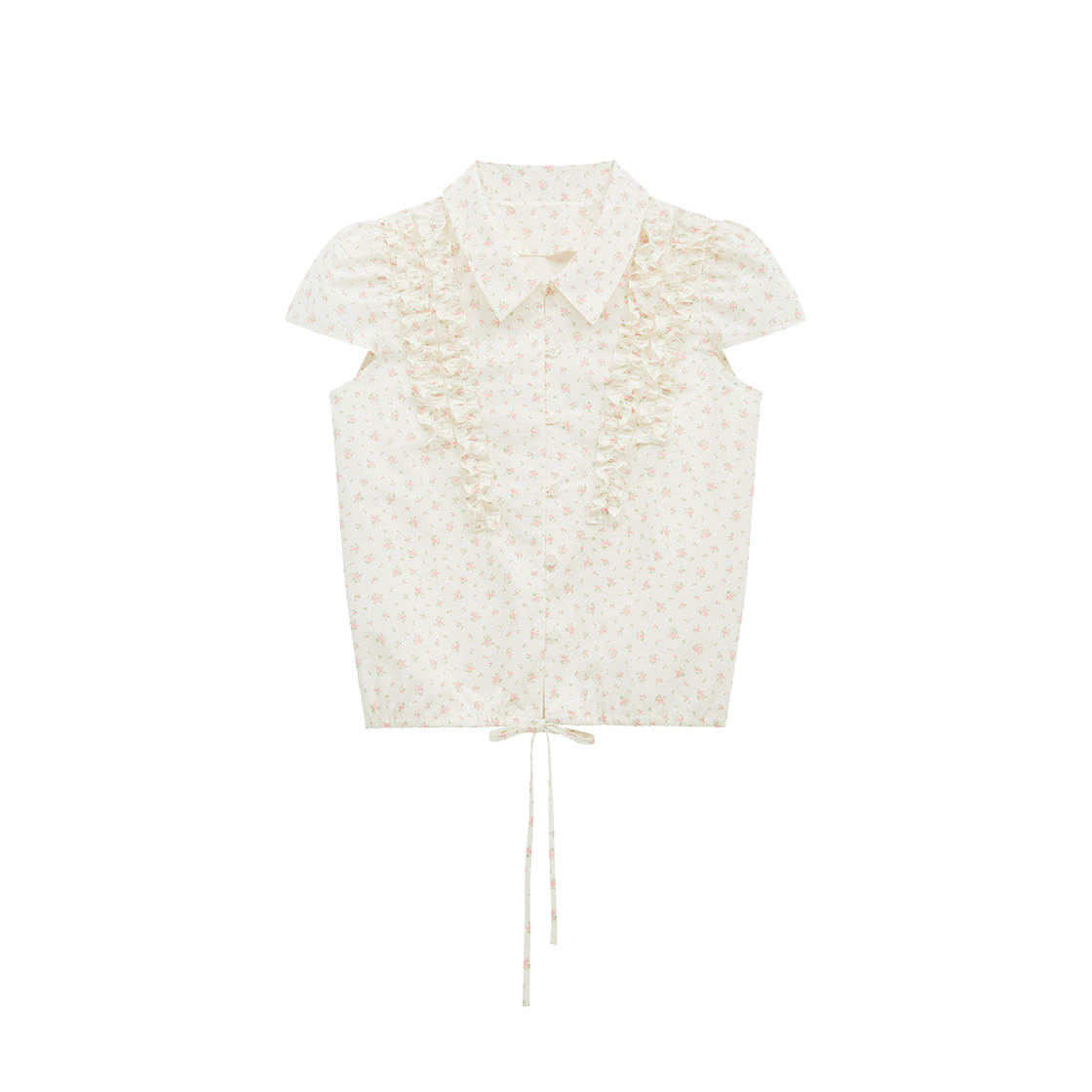 마가린핑거스 프릴 믹스 블라우스 크림(Margarin Fingers Frill Mixed Blouse Cream)