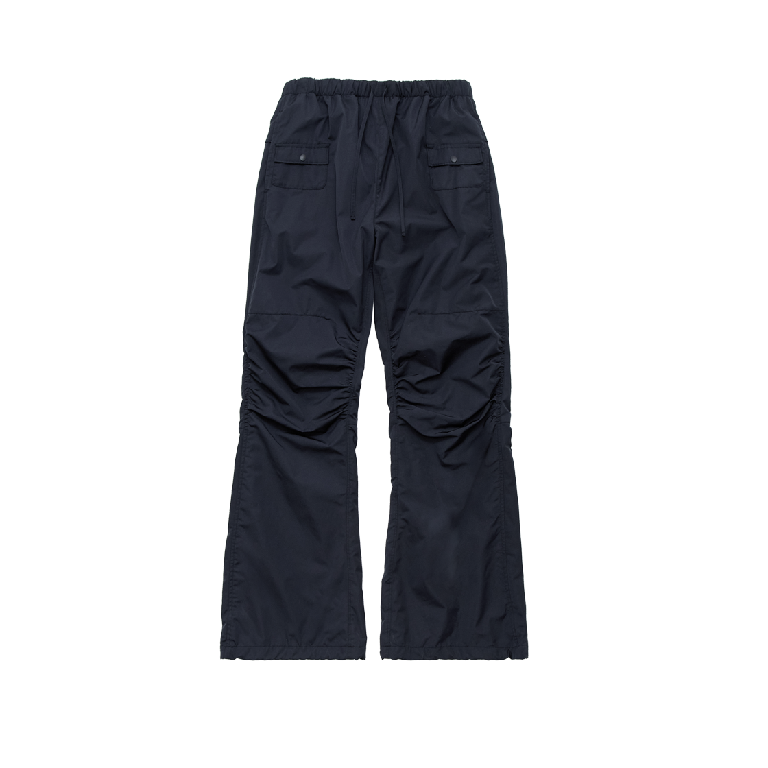 폴리테루 휴먼인덱스 우먼 인덱스 셔링 플레어드 팬츠 네이비