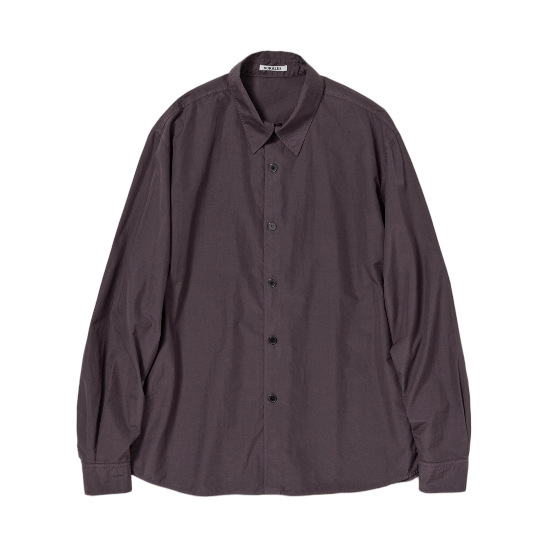 A26SS01SW Auralee Garment Dyed Finx Shuttle Weather Shirt Dark Brown - 26SS