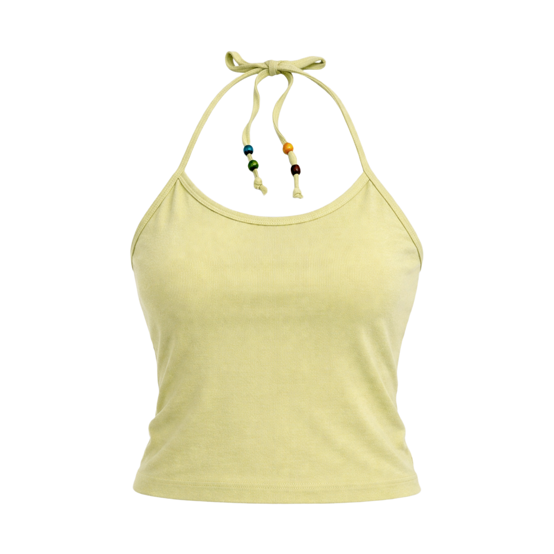 쎄르페 비즈 피그먼트 홀터넥 슬리브리스 레몬(SSERPE Beads Pigment Halter Neck Sleeveless Lemon)