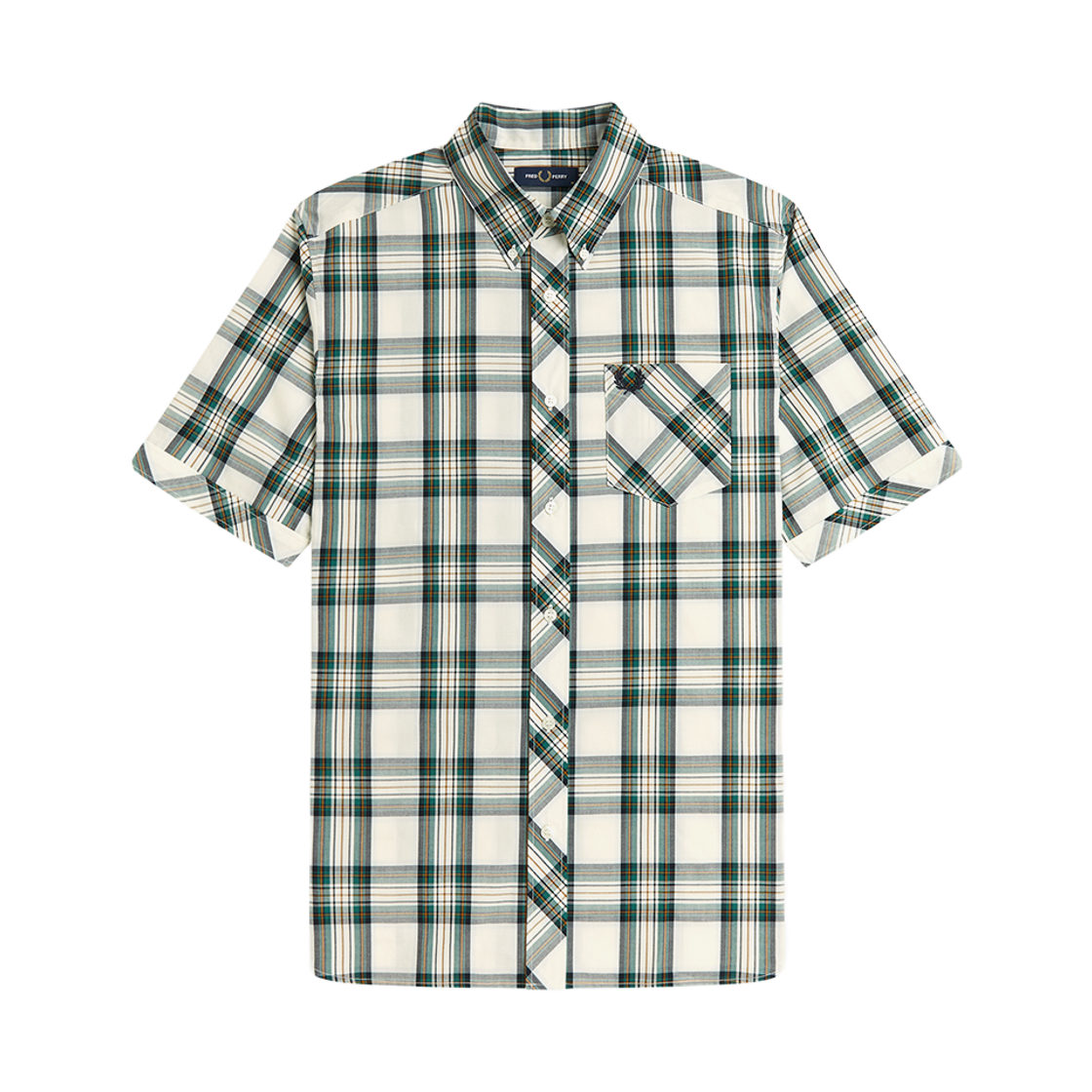 프레드페리 클래식 타탄 숏 슬리브 셔츠 에크루(Fred Perry Classic Tartan S S Shirt Ecru) - 1
