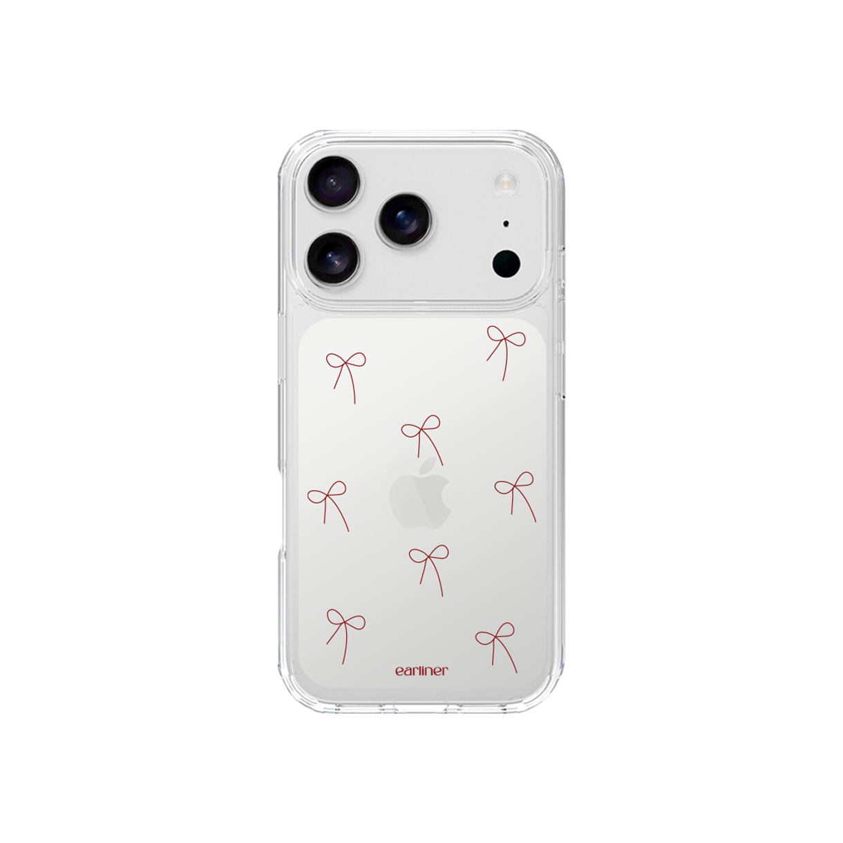 얼리너 레드 리본 패턴 젤하드 케이스(EARLINER made red ribbon pattern jelly hard case)