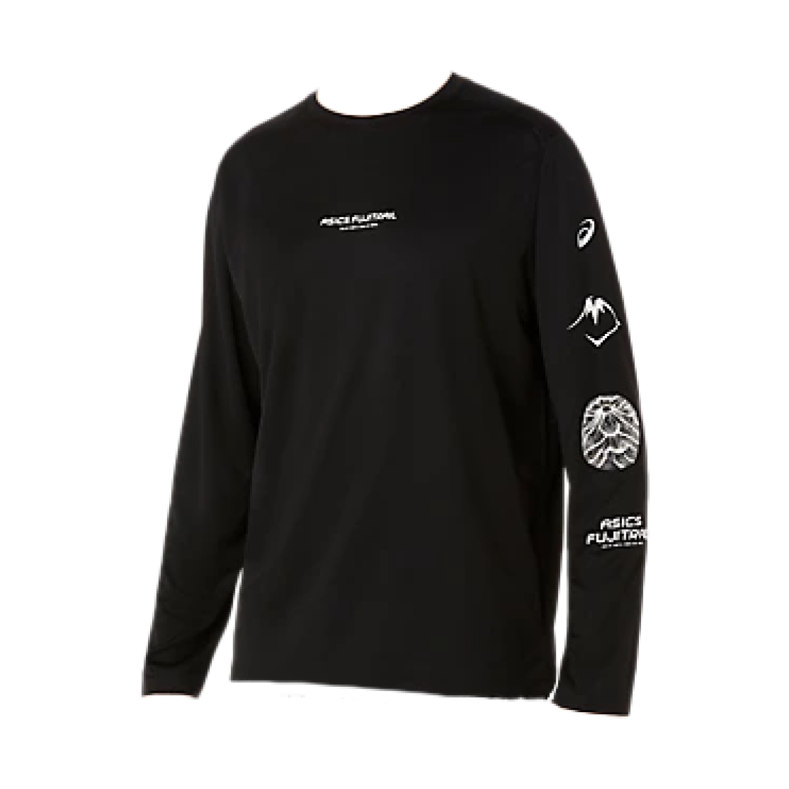 아식스 후지트레일 로고 롱슬리브 티셔츠 퍼포먼스 블랙 캐리어 그레이 쿨 그레이(Asics Fujitrail Logo Long Sleeve T-Shirt Performance Black Carrier Grey Cool Grey)