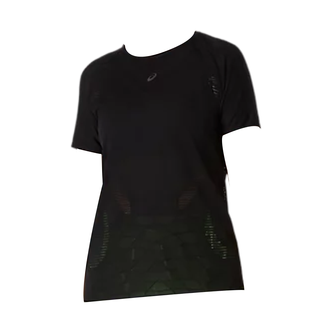 (W) 아식스 메타런 숏슬리브 티셔츠 퍼포먼스 블랙((W) Asics Metarun Short Sleeve T-Shirt Performance Black)