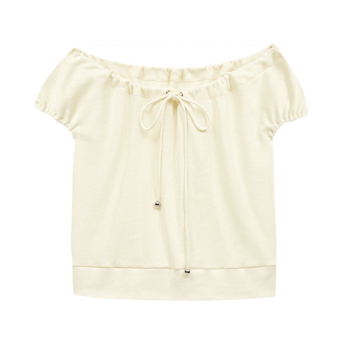 마가린핑거스 스트랩 오프 숄더 탑 크림(Margarin Fingers Strap Off Shoulder Top Cream) - 1