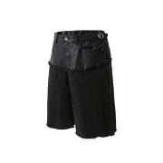 ROARINGRAD Layered Carbon Bermuda Denim Pants Black