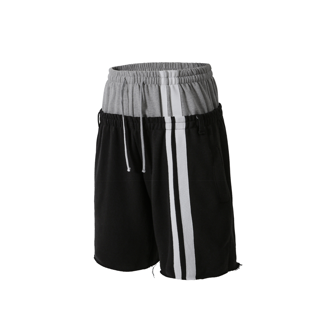 로어링라드 더블 웨이스트 버뮤다 스웻 팬츠 블랙