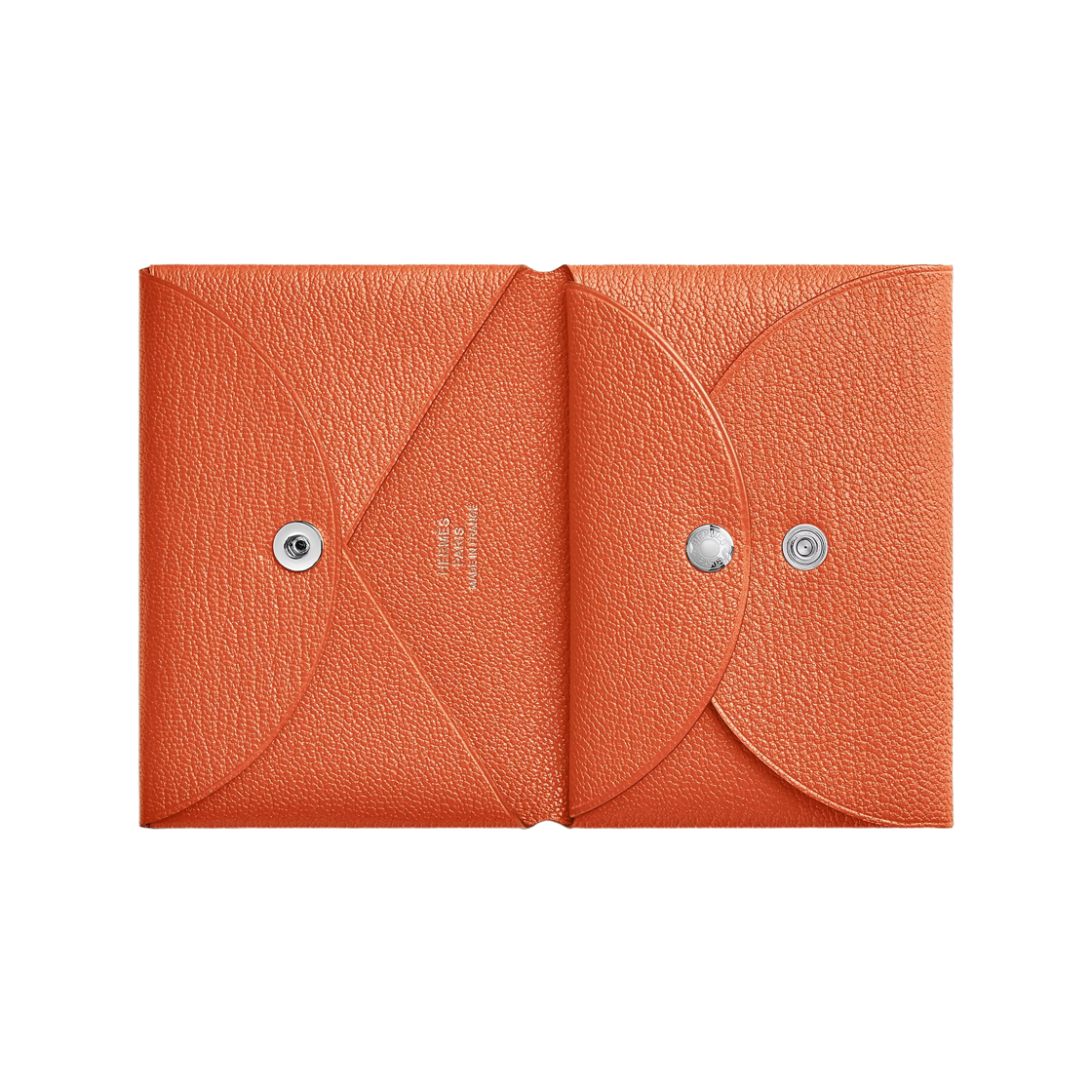 에르메스 칼비 듀오 카드 홀더 미조레 고트스킨 & 팔라듐 하드웨어 탠저린(Hermes Calvi Duo Card Holder Mysore Goatskin & Palladium Tangerine) - 2