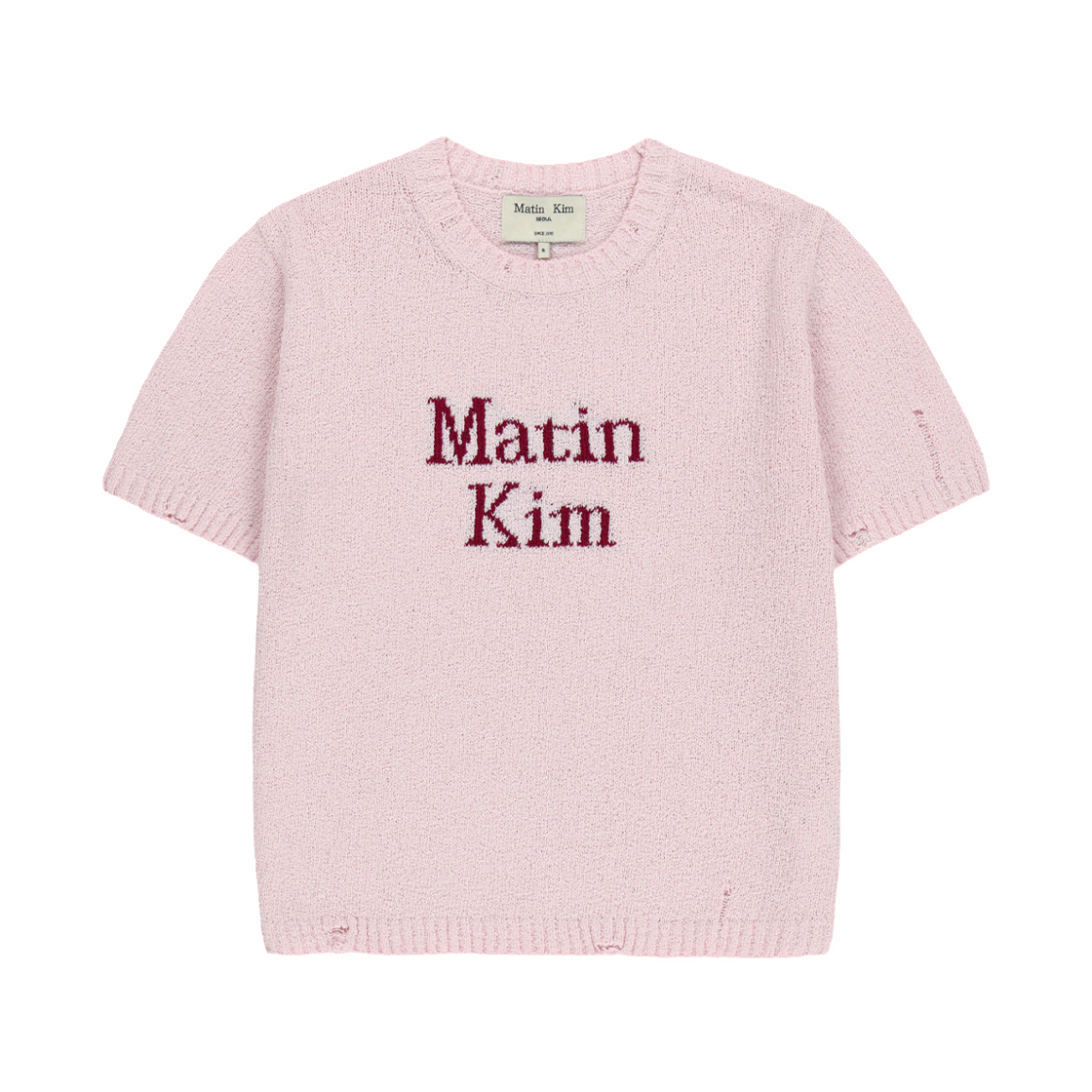MK2634PO007MPK (W) Matin Kim Half Sleeve Logo Pullover In Pink