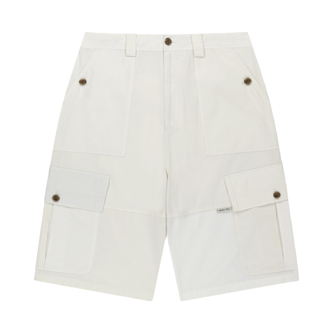 마뗑킴 패치워크 카고 버뮤다 팬츠 화이트(Matin Kim Patchwork Cargo Bermuda Pants In White)