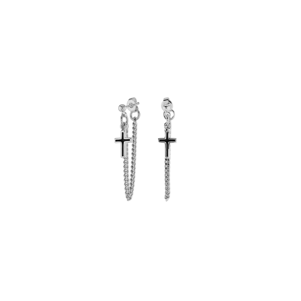 NONENON-218 Nonenon Epoxy Cross Chain Earring