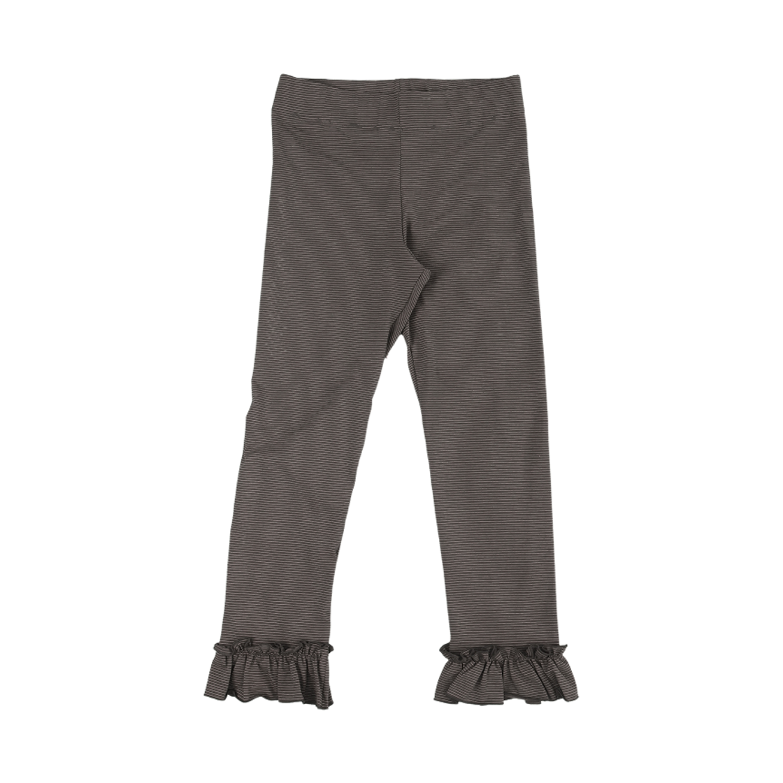 키코지 러플 스트라이프 레깅스 초코 브라운(kikozy Ruffle Stripe Leggings Choco brown) - 1