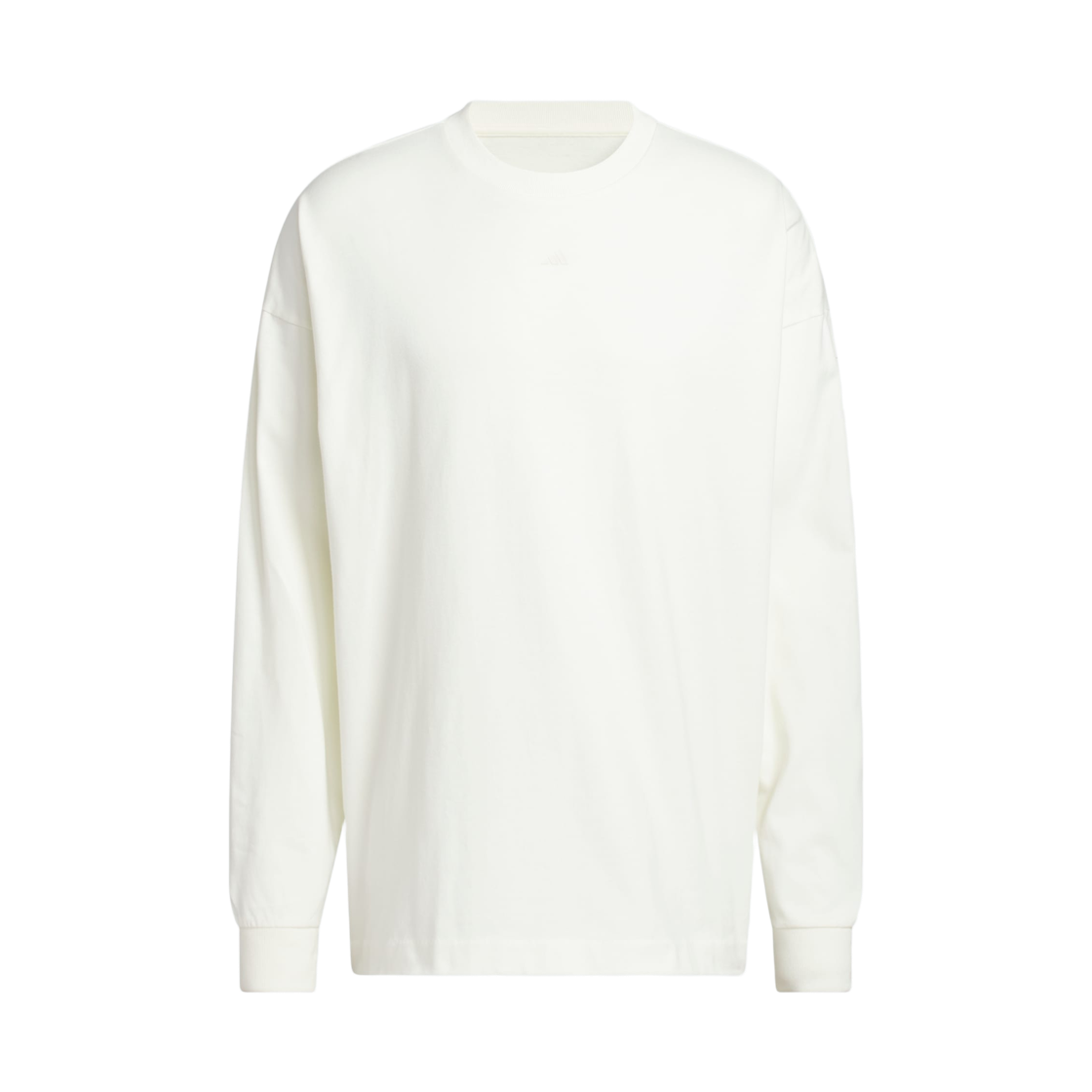 KB7555 Adidas Basketball Long Sleeve T-Shirt Gender Neutral Off White Black - KR Sizing