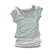 [예약 배송] Sculptor Lazy Sleeveless Layered Tee Mint