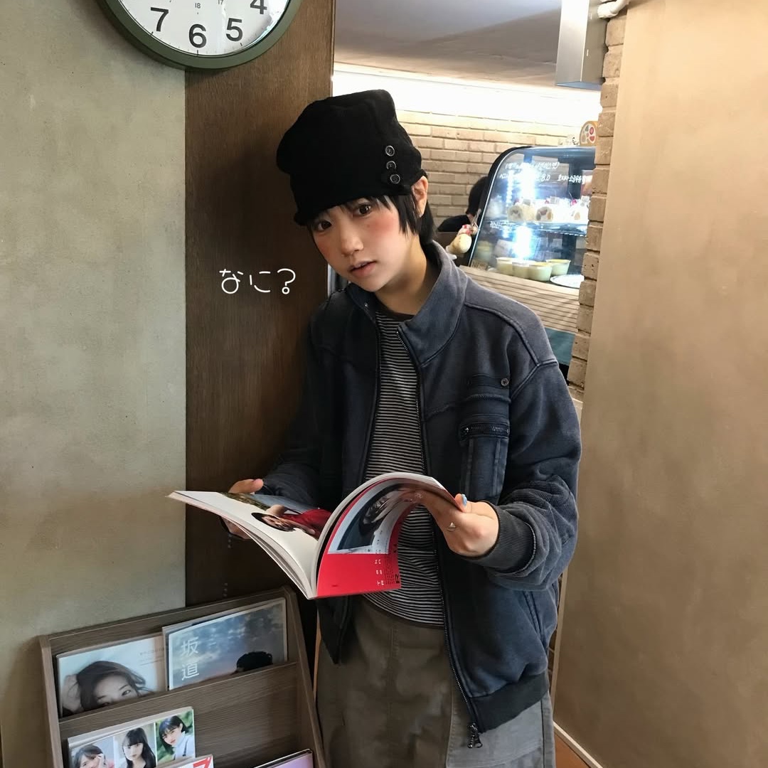 MAINBOOTH Button Turban Beanie BLACK, MAINBOOTH Field Combat Jacket NAVY 착용 스타일 - 2