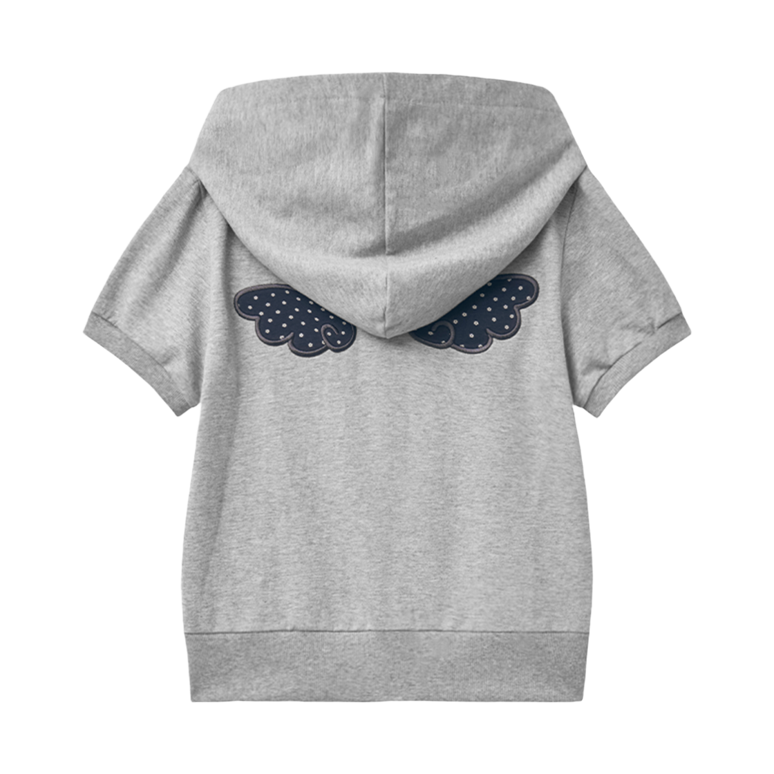 슬릭글로우 엔젤 아플리케 하프 후드 집업 그레이(SLEEKGLOW Angel Applique Half Hood Zip-Up Gray) - 2