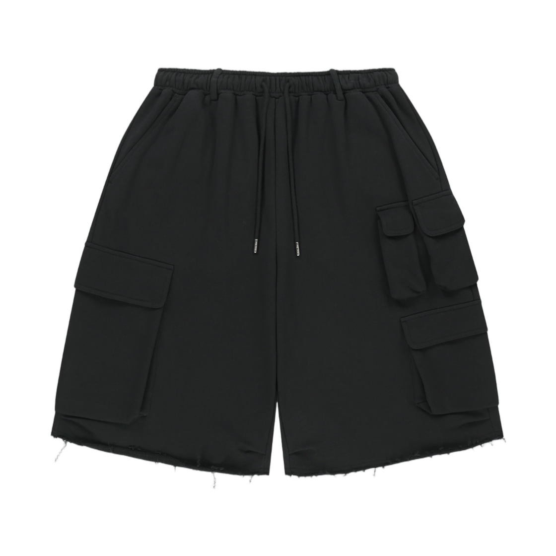 (W) 마뗑킴 테리 유틸리티 포켓 버뮤다 팬츠 블랙((W) Matin Kim Terry Utility Pocket Bermuda Pants In Black) - 1