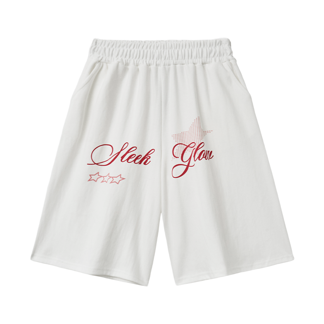 슬릭글로우 스타 버뮤다 스웨트 팬츠 화이트(SLEEKGLOW Star Bermuda Sweat Pants White)