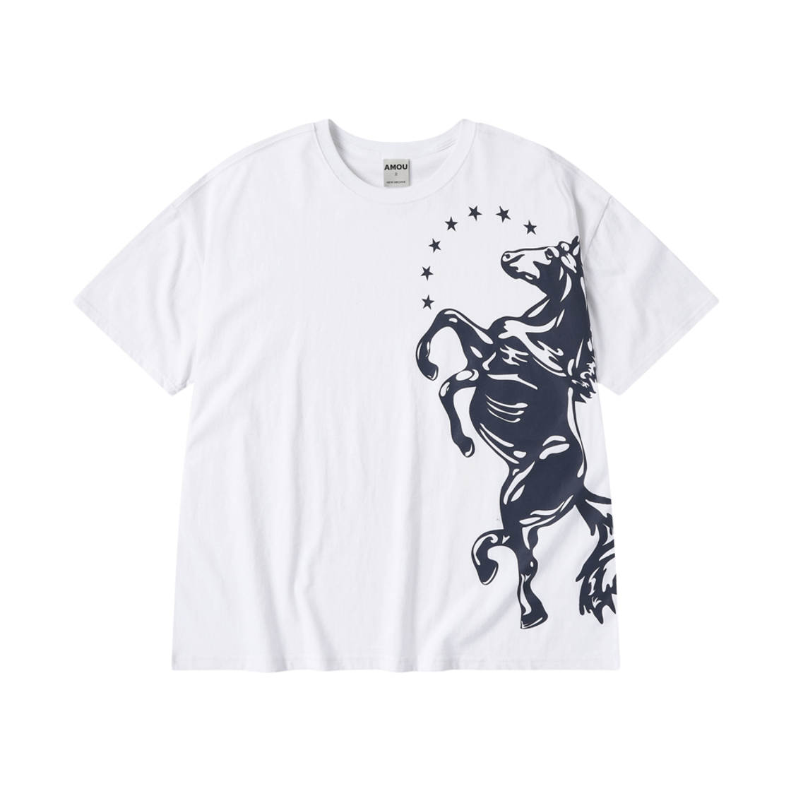 [KREAM 단독] 아모우 빅 홀스 하프 티셔츠 화이트([KREAM 단독] AMOU Big Horse Half T-Shirts White)