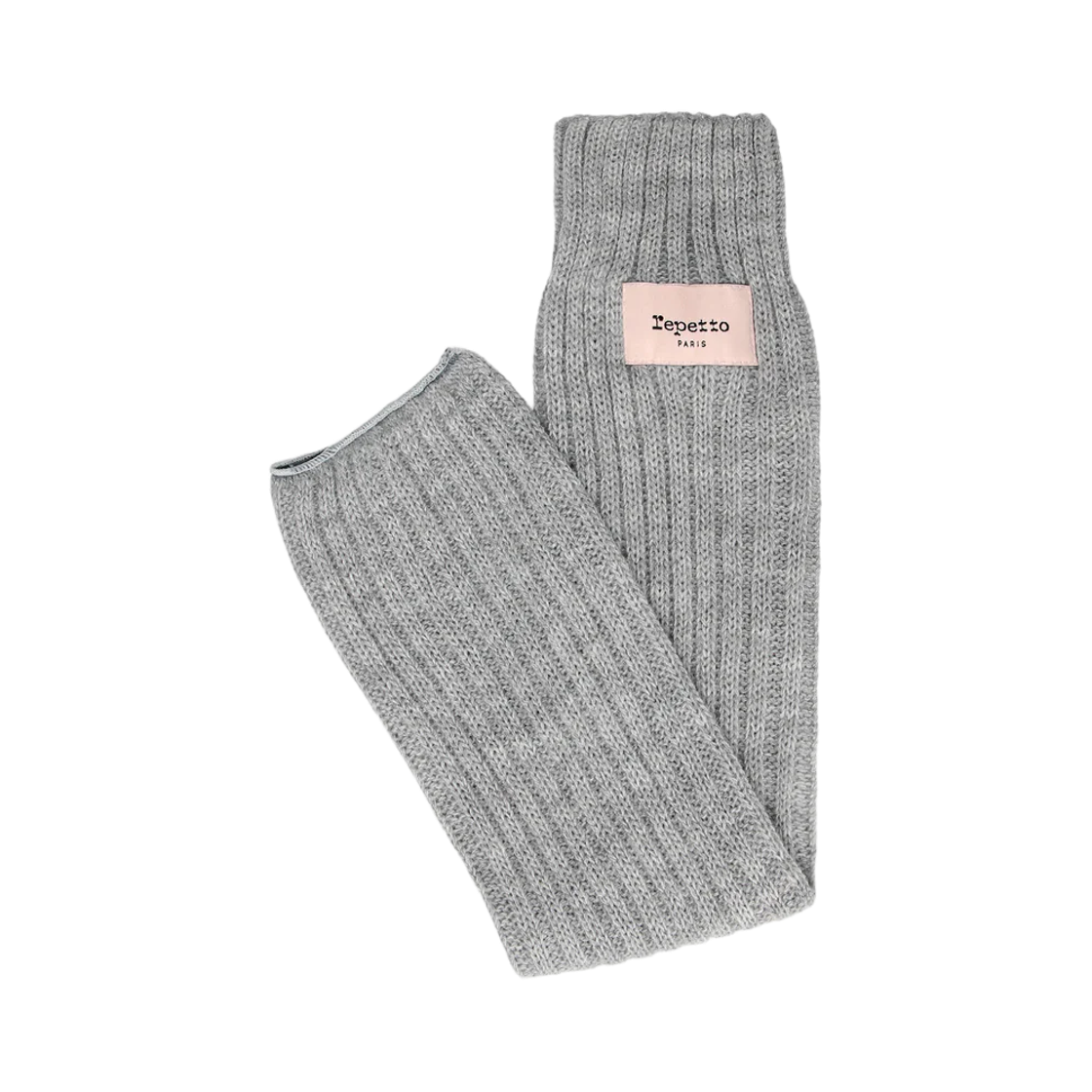 (W) 레페토 로고 레그 워머 모틀드 라이트 그레이((W) Repetto Logo Legwarmers Mottled Light Grey)