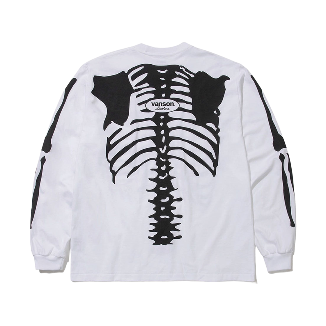 벤슨 레더 오리지날 본 롱 슬리브 티셔츠 / 화이트(Vanson Leathers Original Bone Long Sleeve T-shirt / White) - 2