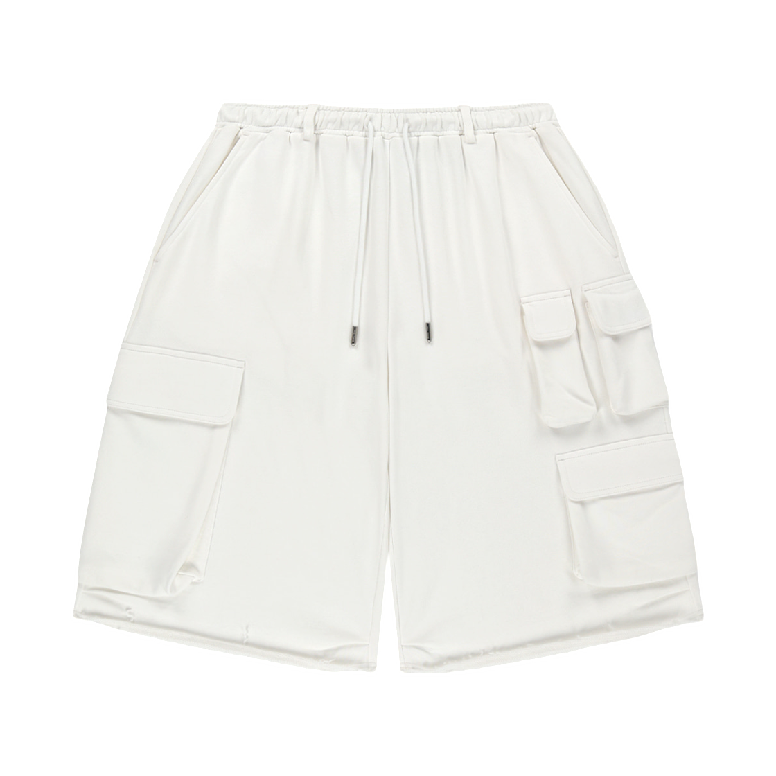 (W) 마뗑킴 테리 유틸리티 포켓 버뮤다 팬츠 화이트((W) Matin Kim Terry Utility Pocket Bermuda Pants In White)