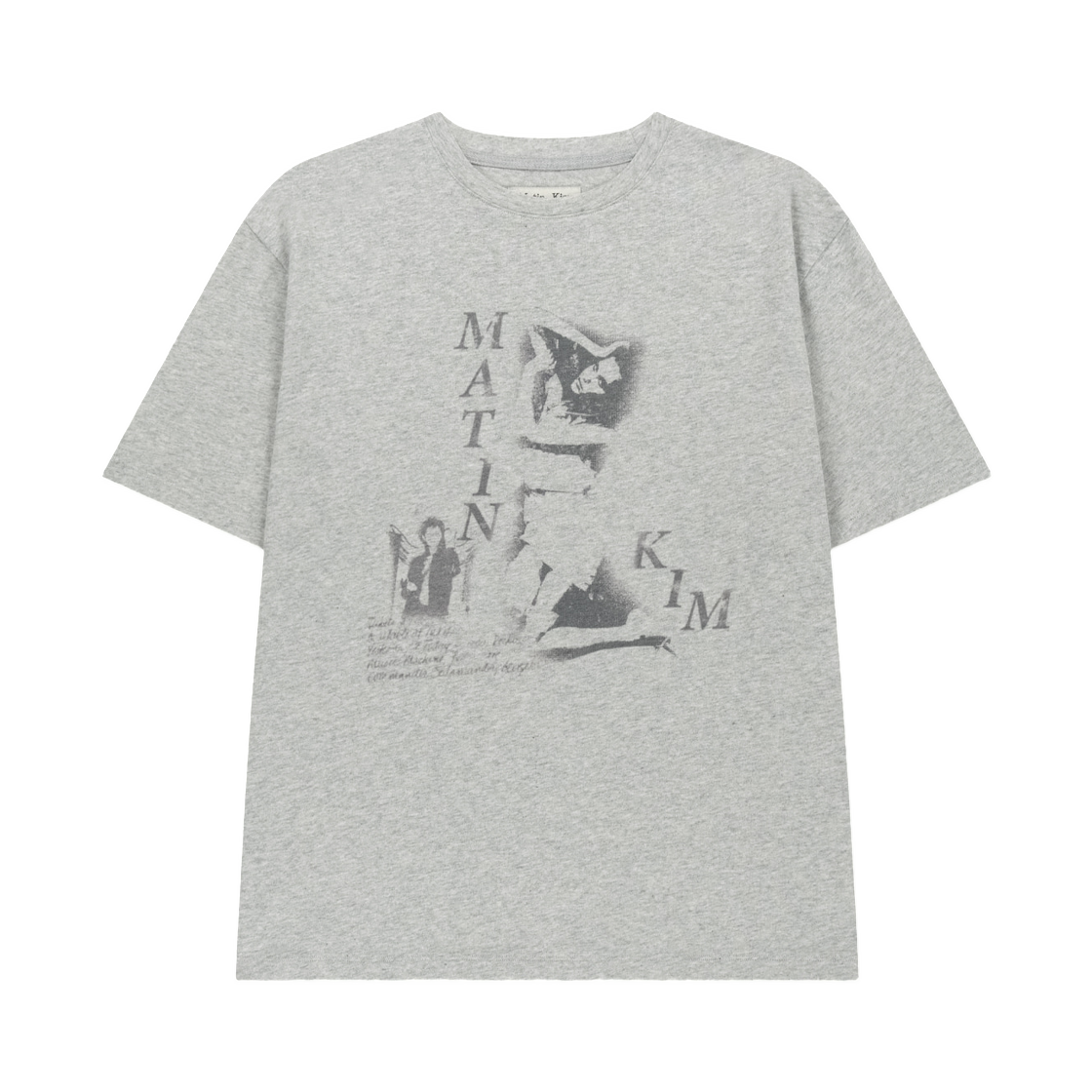 MK2634TS011MLG (W) Matin Kim Portrait Graffiti Logo Top In Light Grey