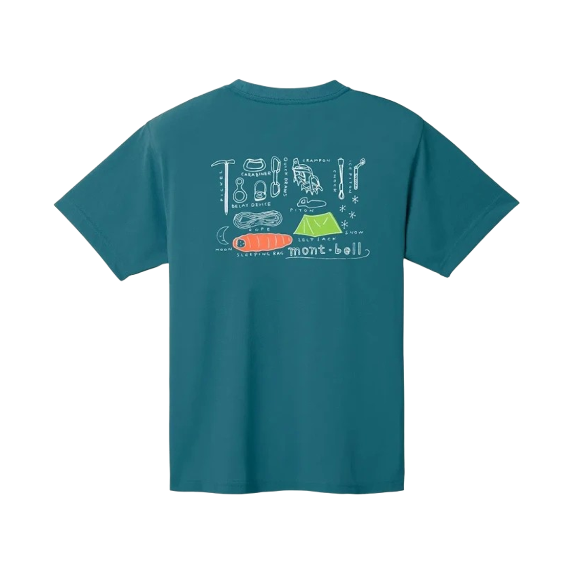 몽벨 위크론 마운틴 기어 티셔츠 블루 그린(Montbell Wickron Mountain Gear T-Shirt Blue Green) - 1