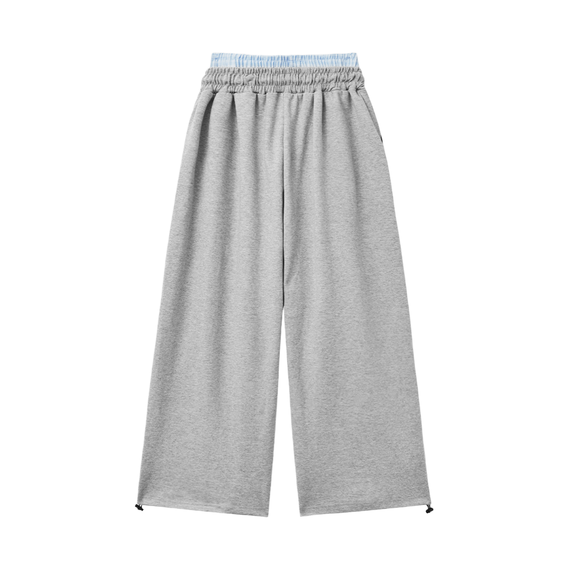 슬릭글로우 러브 이모지 체크 레이어드 스웨트 팬츠 그레이(SLEEKGLOW Love Emoji Check Layered Sweatpants Gray) - 2