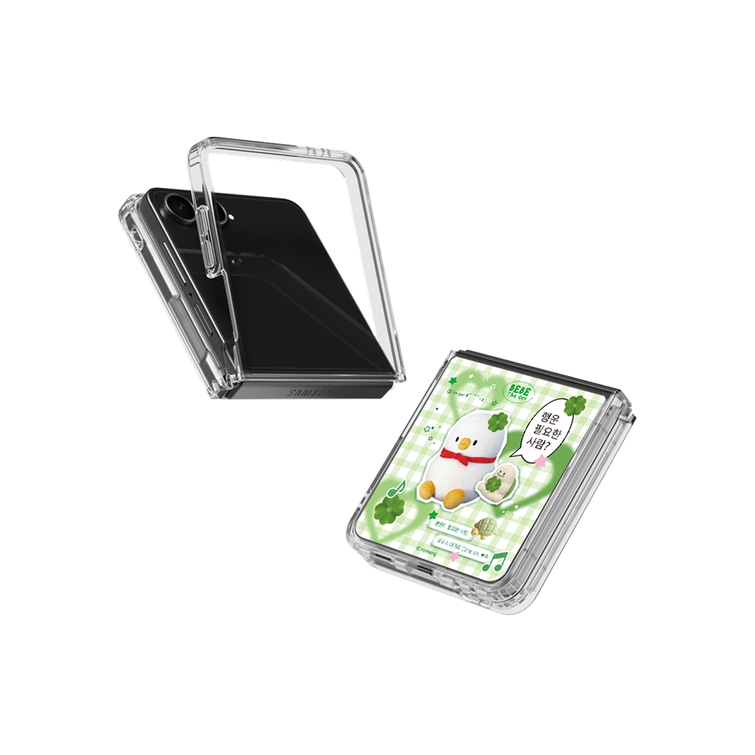 에스엘비에스 베베더오리 행운 베베 체크 클리어 마그넷 케이스 for Galaxy Z Flip7(SLBS BEBE DE ORI Lucky Bebe Check Clear Magnet Case for Galaxy Z Flip7) - 2