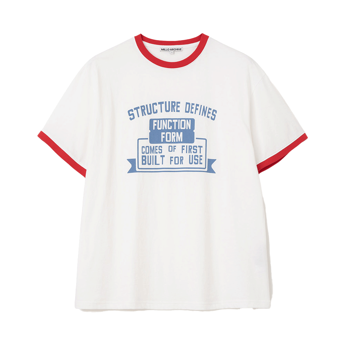 밀로 아카이브 노트 링거 티셔츠 화이트