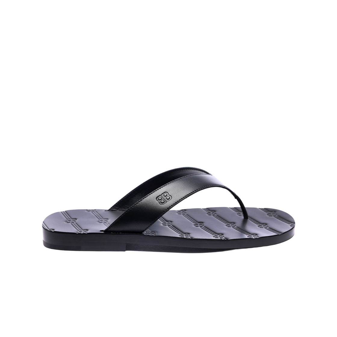 640595WA72L1000 Balenciaga BB Logo Slippers Black