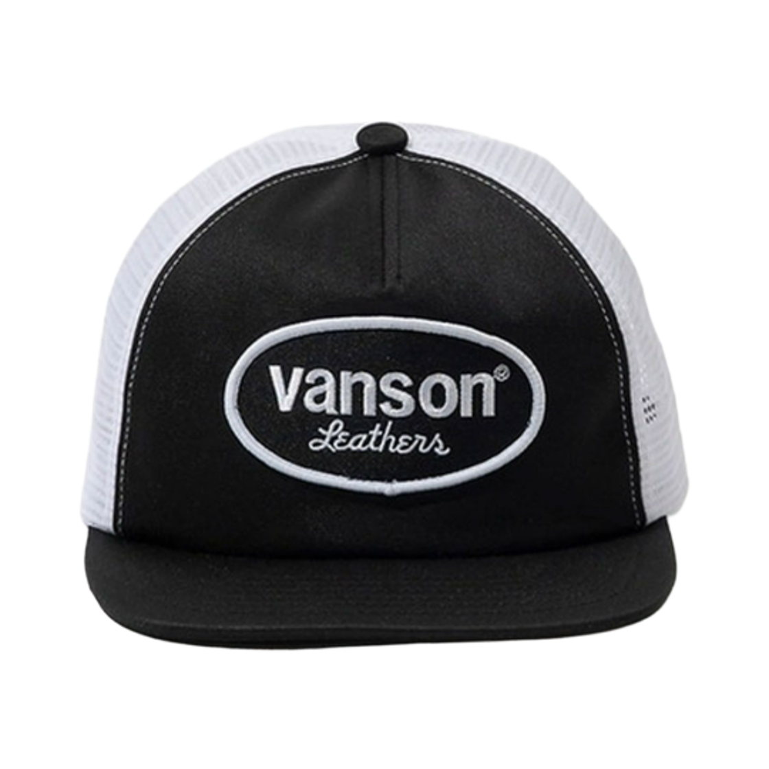 벤슨 레더 오발 로고 빈티지 메쉬 캡 / 블랙&화이트(Vanson Leathers Oval Logo Vintage Mesh Cap / Black & White)