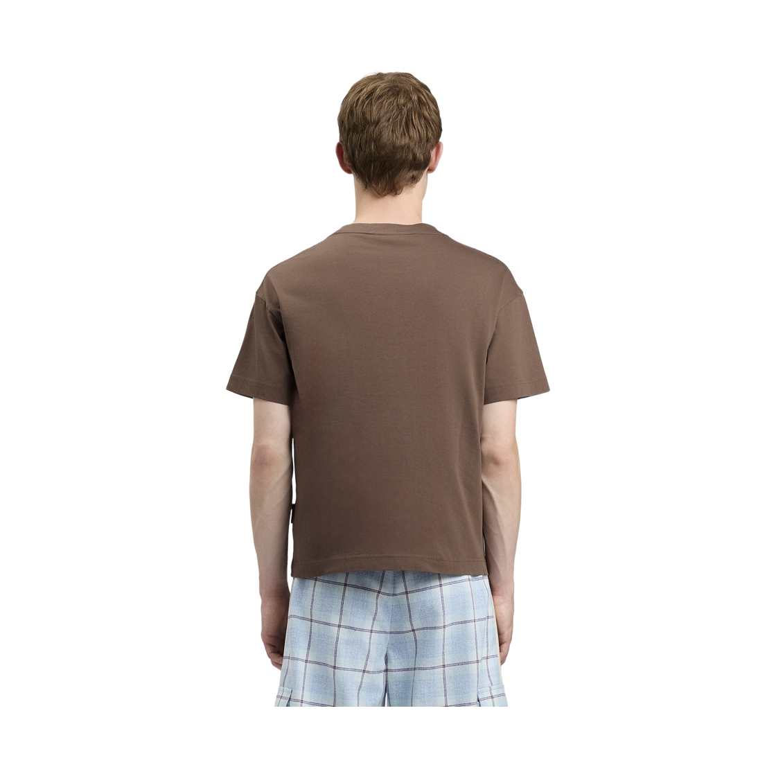 팜엔젤스 넥 로고 레귤러 티셔츠 - 브라운 베이지(Palm Angels Neck Logo Regular Tee - Brown Beige) - 4