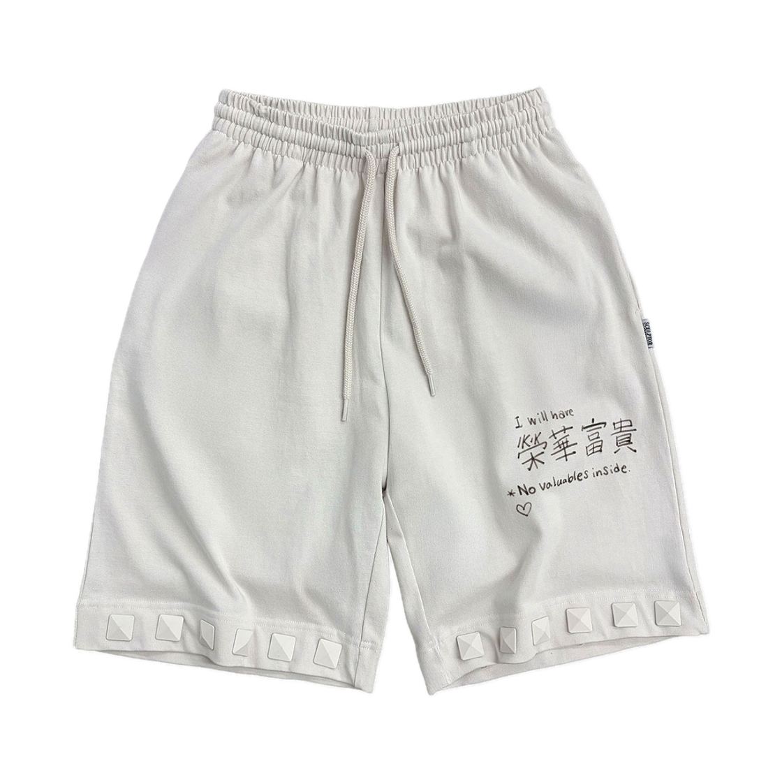 스컬프터 스터디드 버뮤다 팬츠 더티 화이트