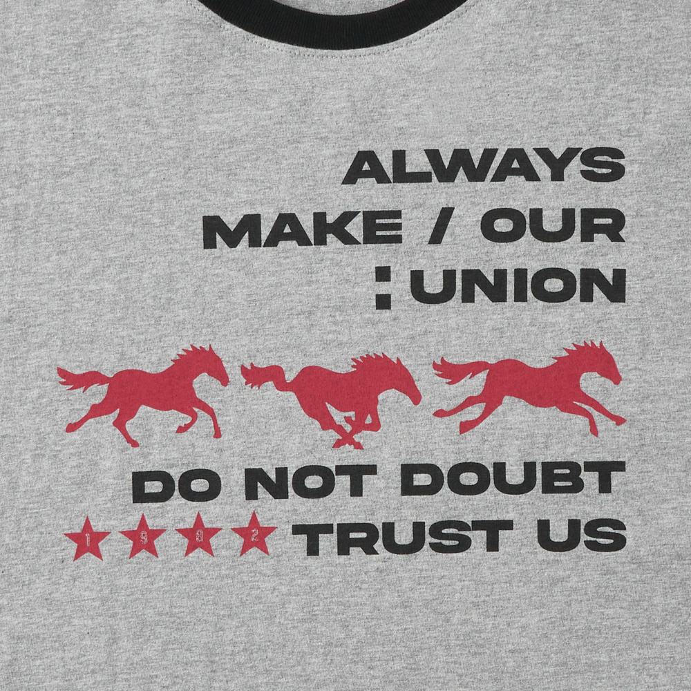 아모우 러닝 홀스 링거 티셔츠 그레이(AMOU Runing Horse Ringer T-Shirts Gray) - 3