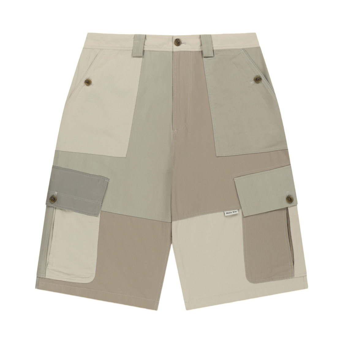 마뗑킴 패치워크 카고 버뮤다 팬츠 베이지(Matin Kim Patchwork Cargo Bermuda Pants In Beige)