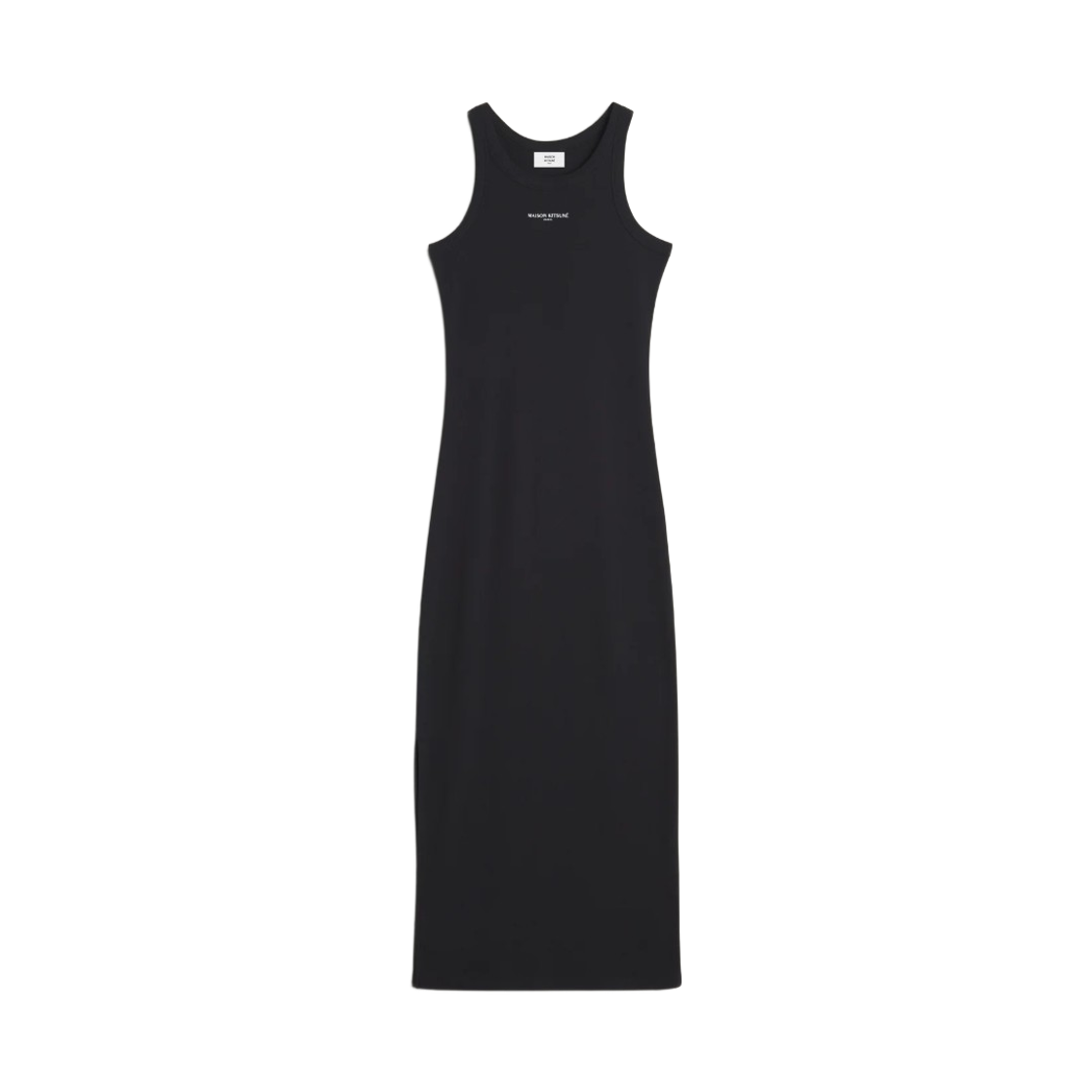 QW01650KA0033-P199 (W) Maison Kitsune Paris Ribbed Tank Dress Black