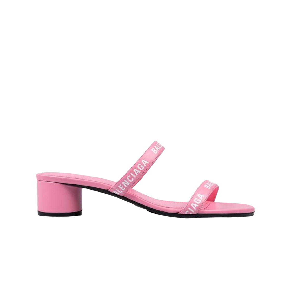 695000WCAE15990 (W) Balenciaga Round Logo Strap Sandal Sweet Pink White