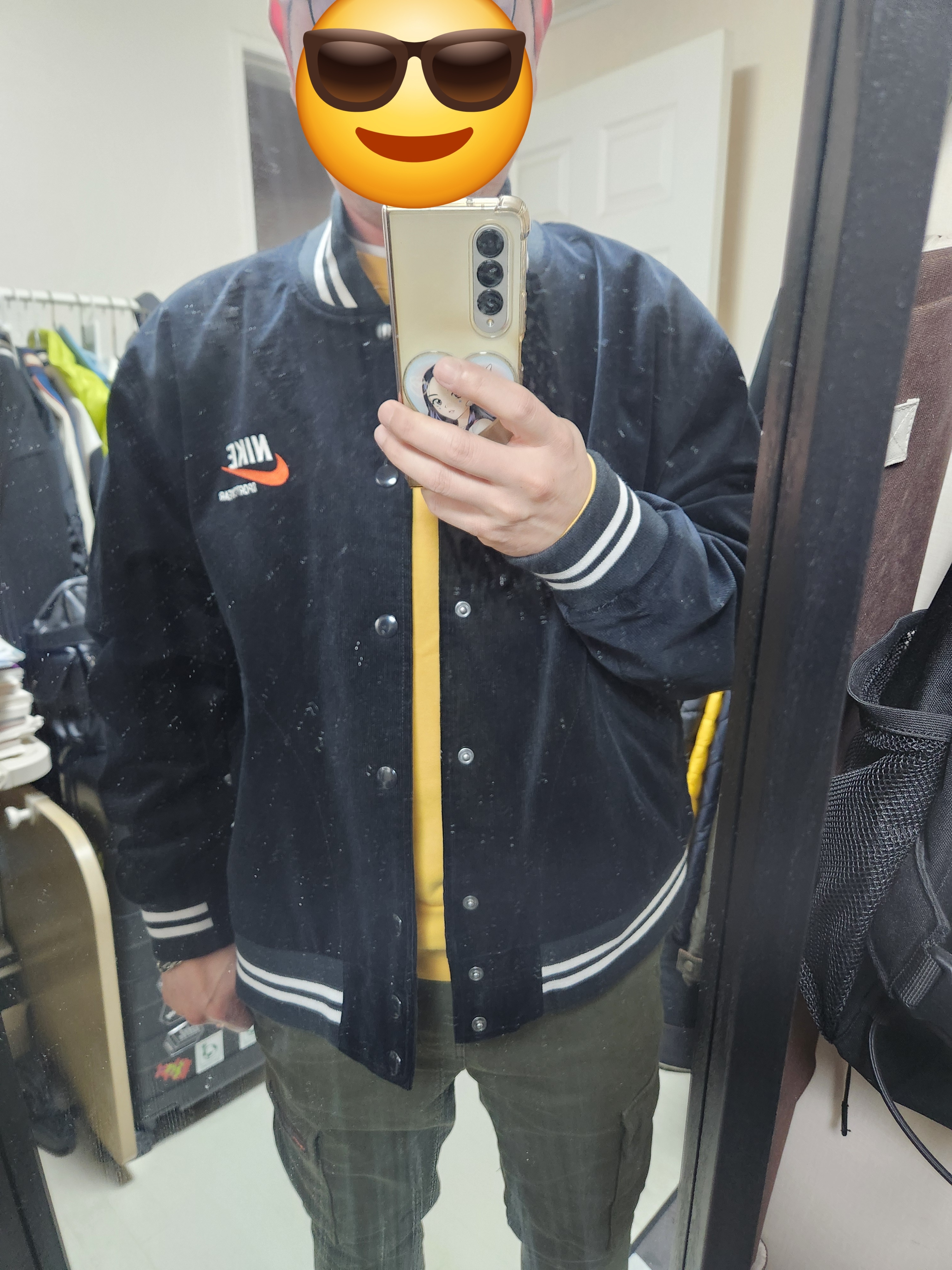 Nike NSW Trend Bomber Jacket Black - Asia, Stussy Canvas Side Pouch Washed Black 착용 스타일 - 1