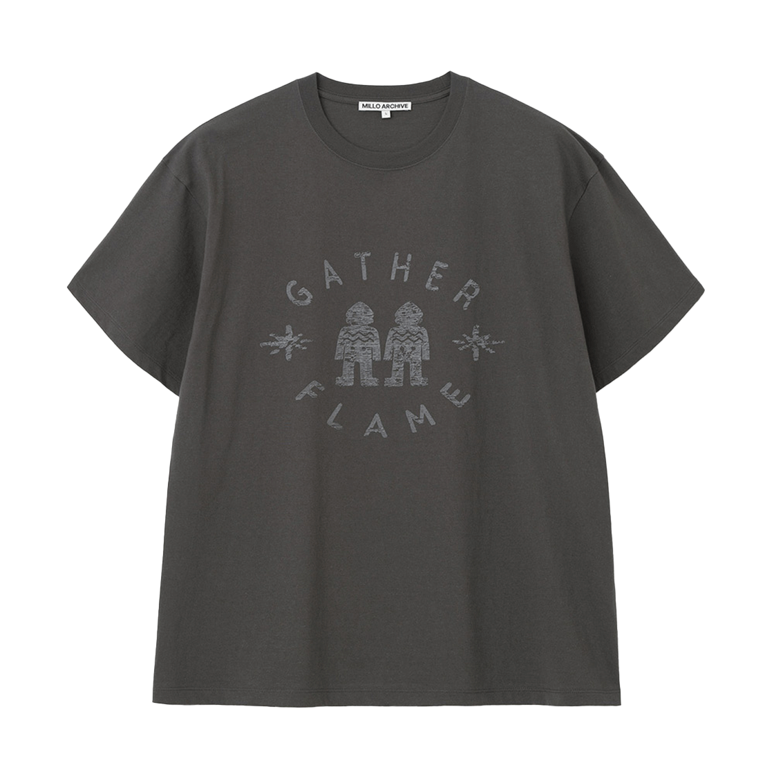 밀로 아카이브 게더 플레임 티셔츠 차콜