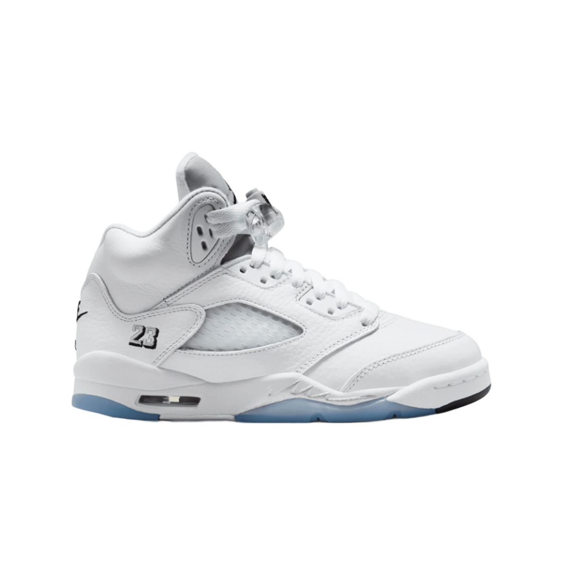 HQ7980-103 (GS) Jordan 5 Retro OG White and Metallic Silver
