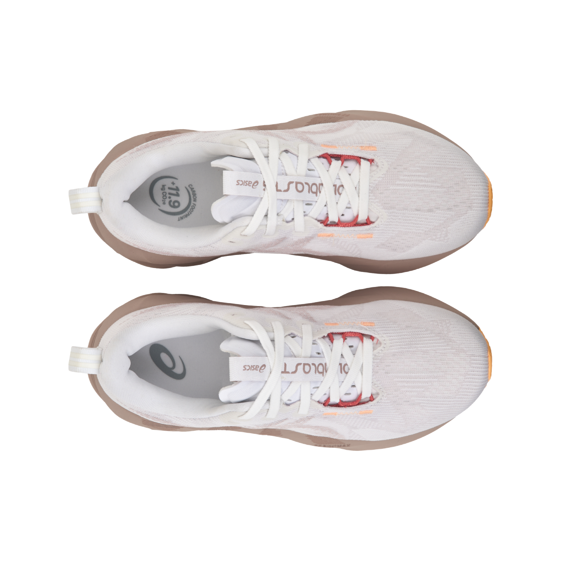 (W) 아식스 노바블라스트 5 화이트 펀 - D 와이드((W) Asics Novablast 5 White Fawn - D Wide) - 5