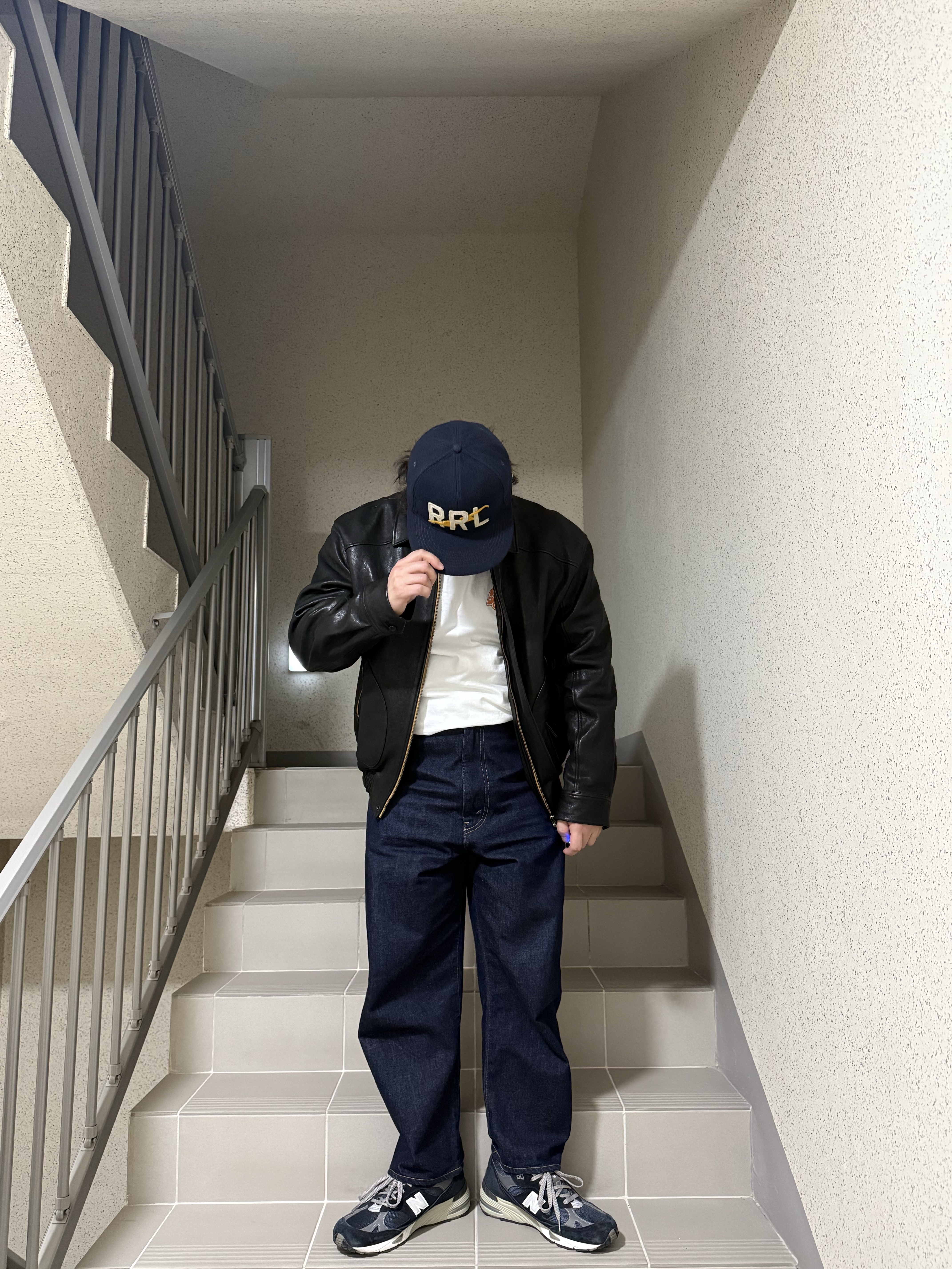 New Balance 991 Made in UK Navy 착용 스타일 - 4
